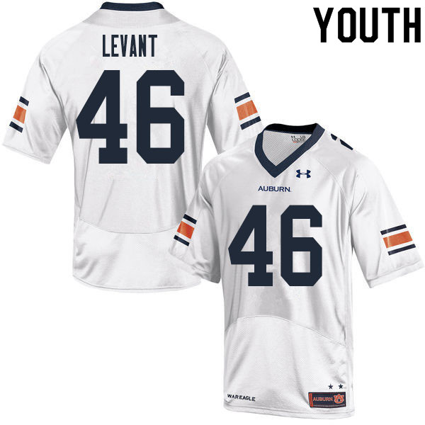Youth Auburn Tigers #46 Jake Levant White 2020 College Stitched Football Jersey